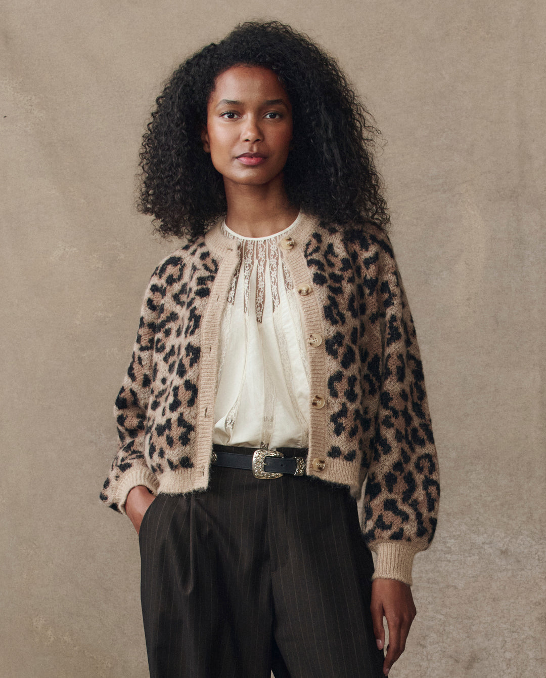 The Great Windsor Cardigan in Leopard