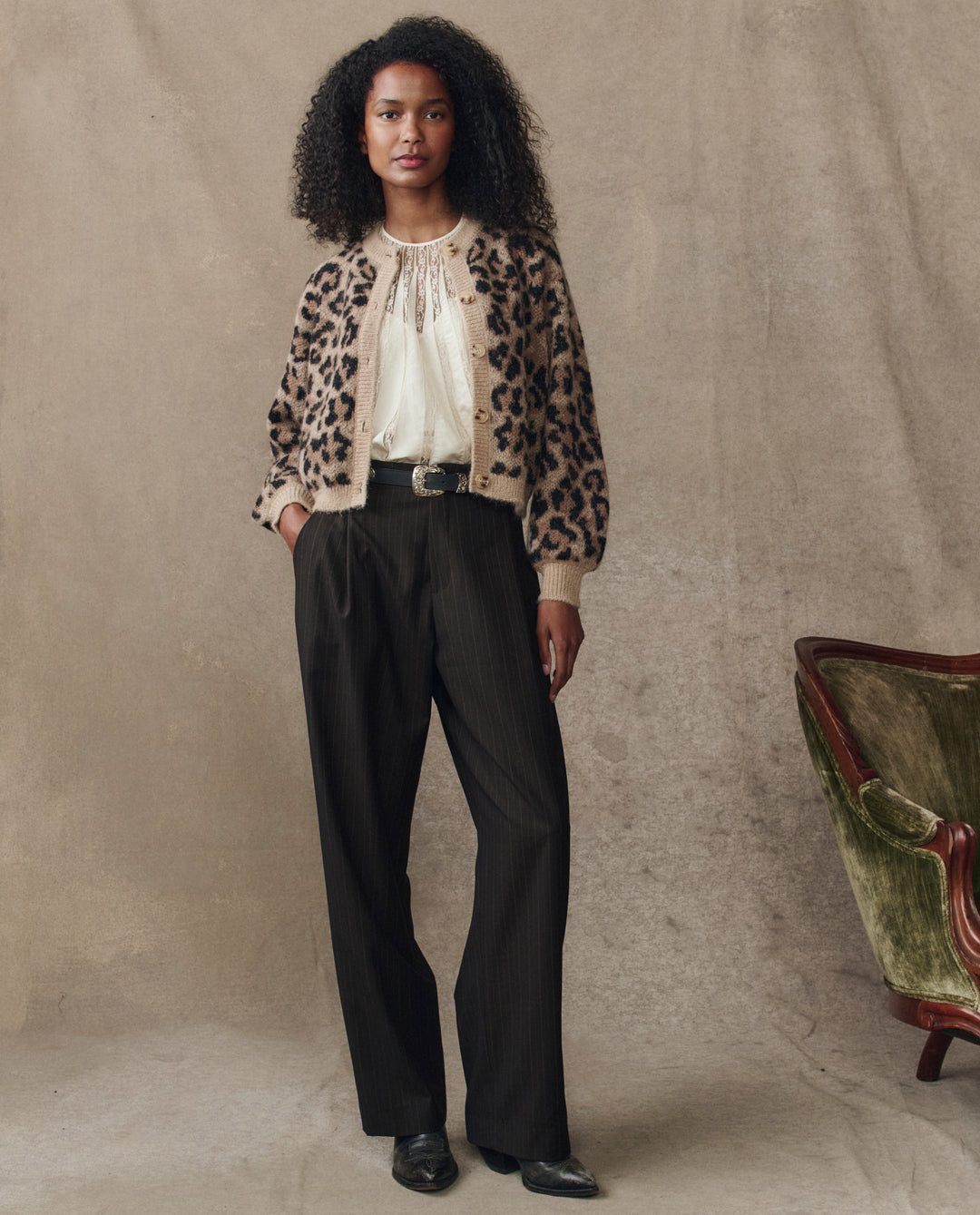The Great Windsor Cardigan in Leopard