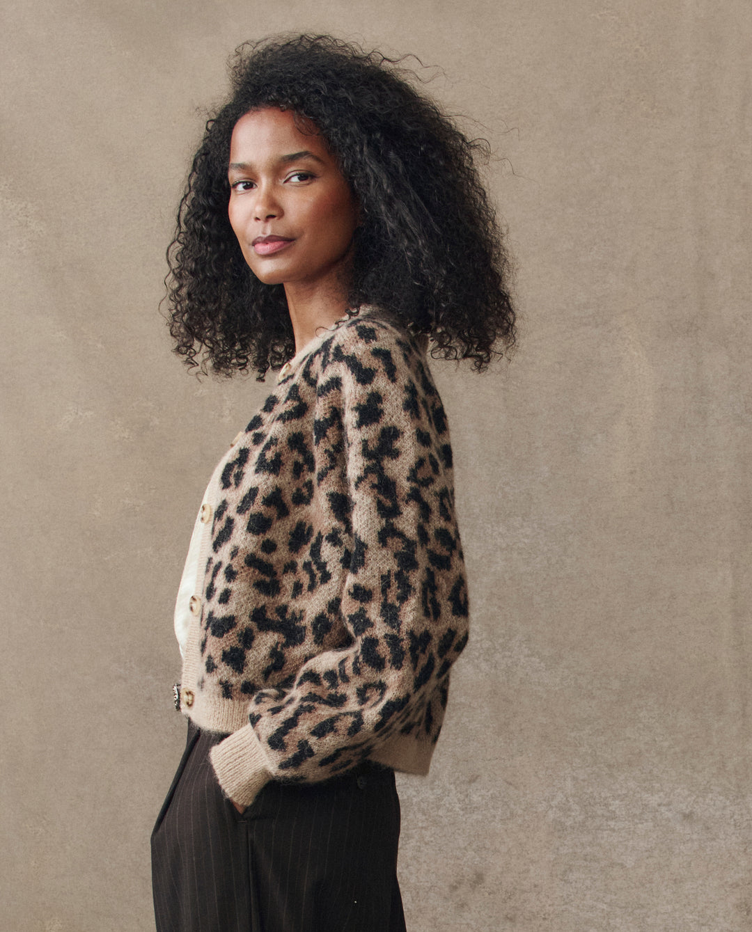 The Great Windsor Cardigan in Leopard