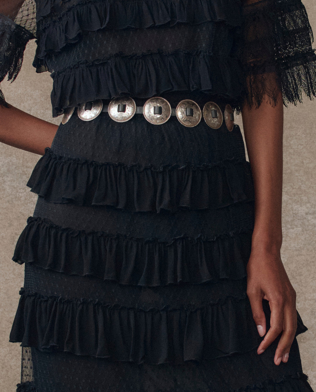 The Great Winter Mesh Flounce Skirt in Black