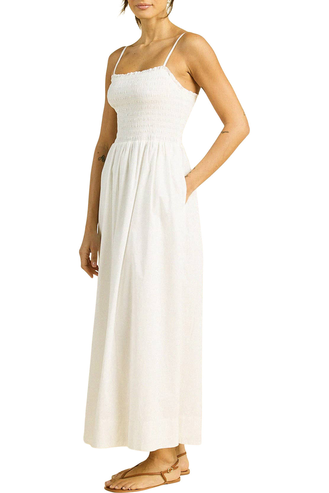Trovata Birds of Paradis Carmen Dress in White