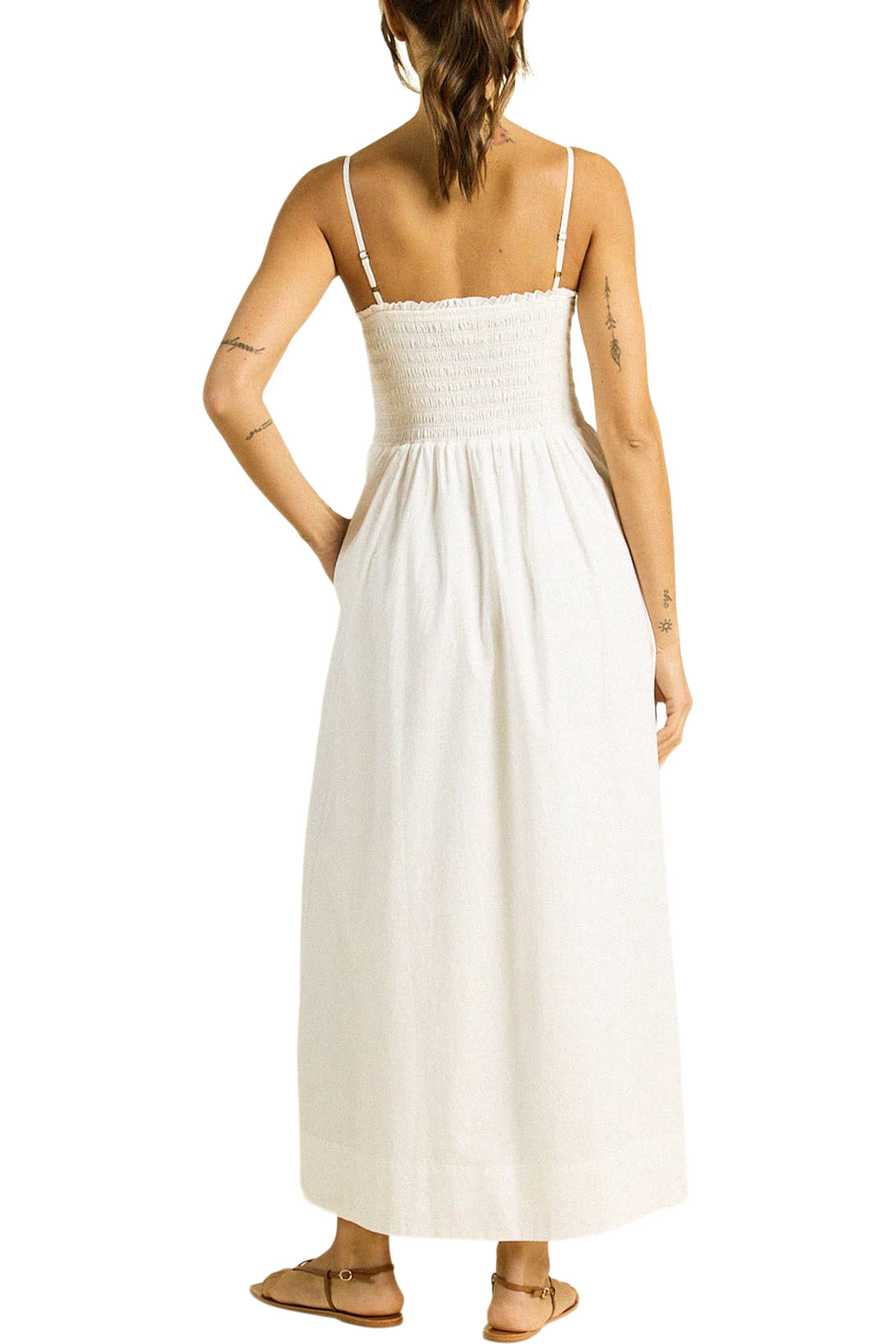 Trovata Birds of Paradis Carmen Dress in White