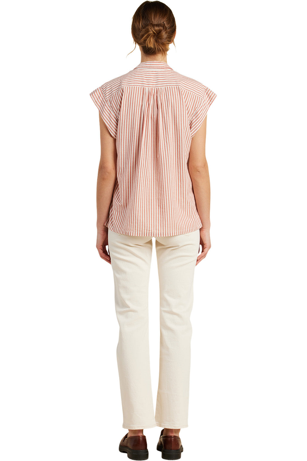 Trovata Birds of Paradis Della Shirt in Brandy Stripe