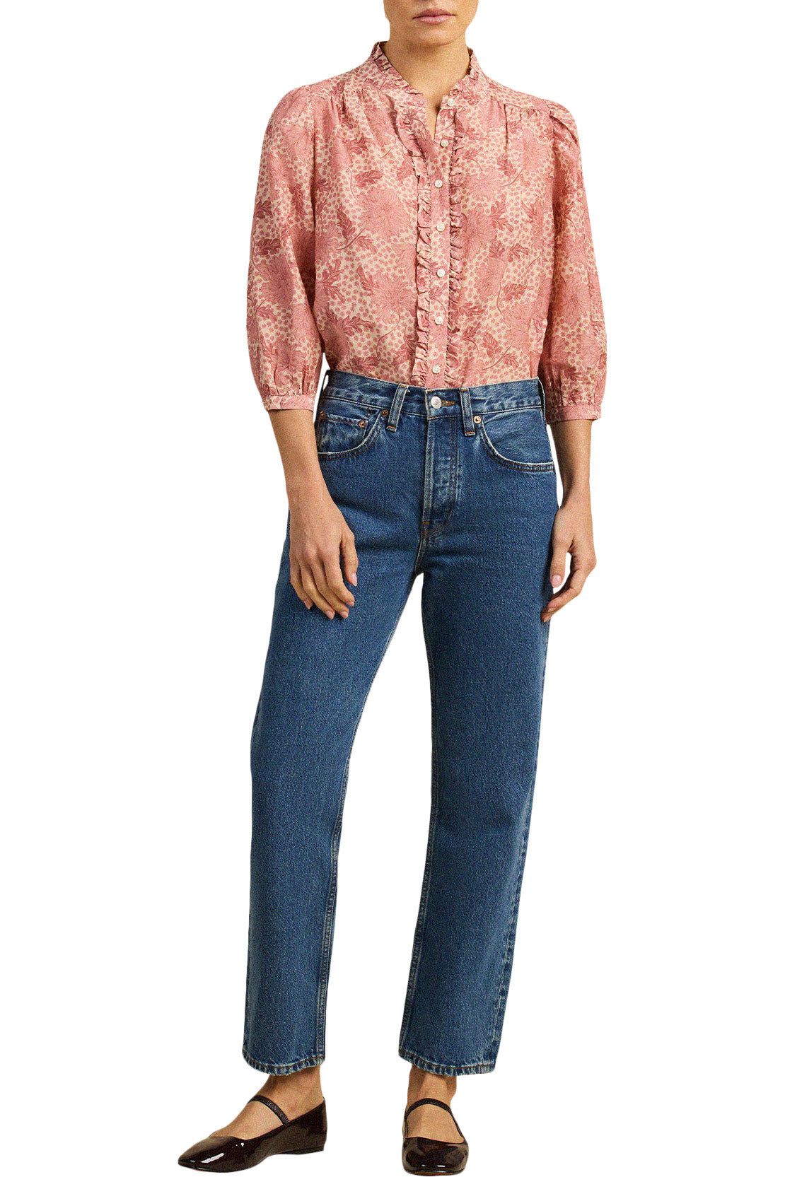 Trovata Birds of Paradis  Elin Shirt in Rosewater Bloom