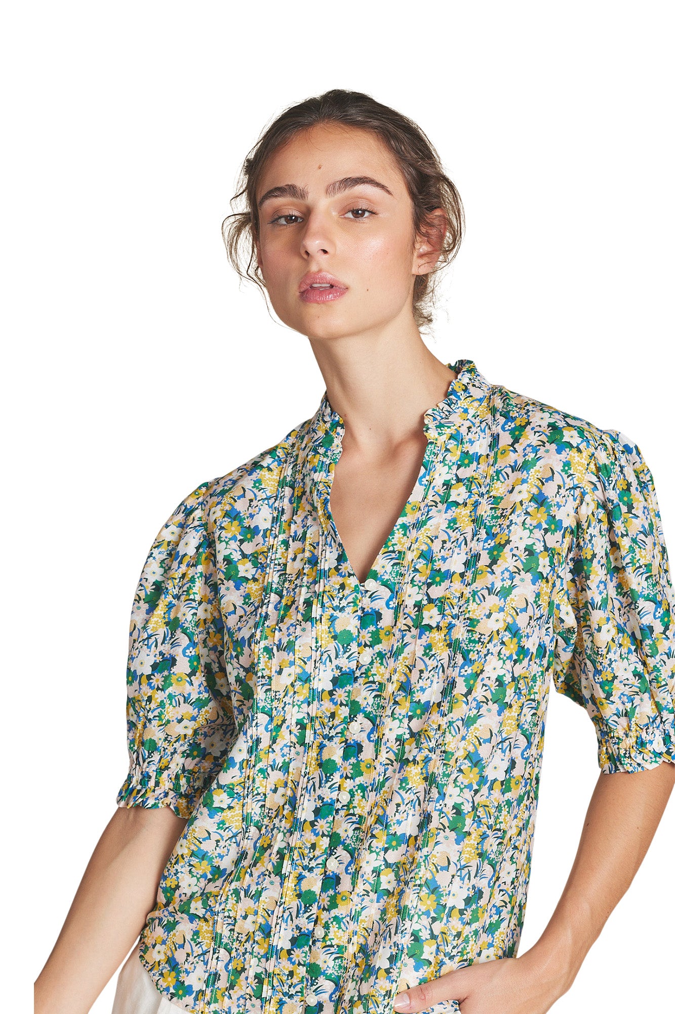 Trovata Birds of Paradis Eliza Blouse in Calma Bloom