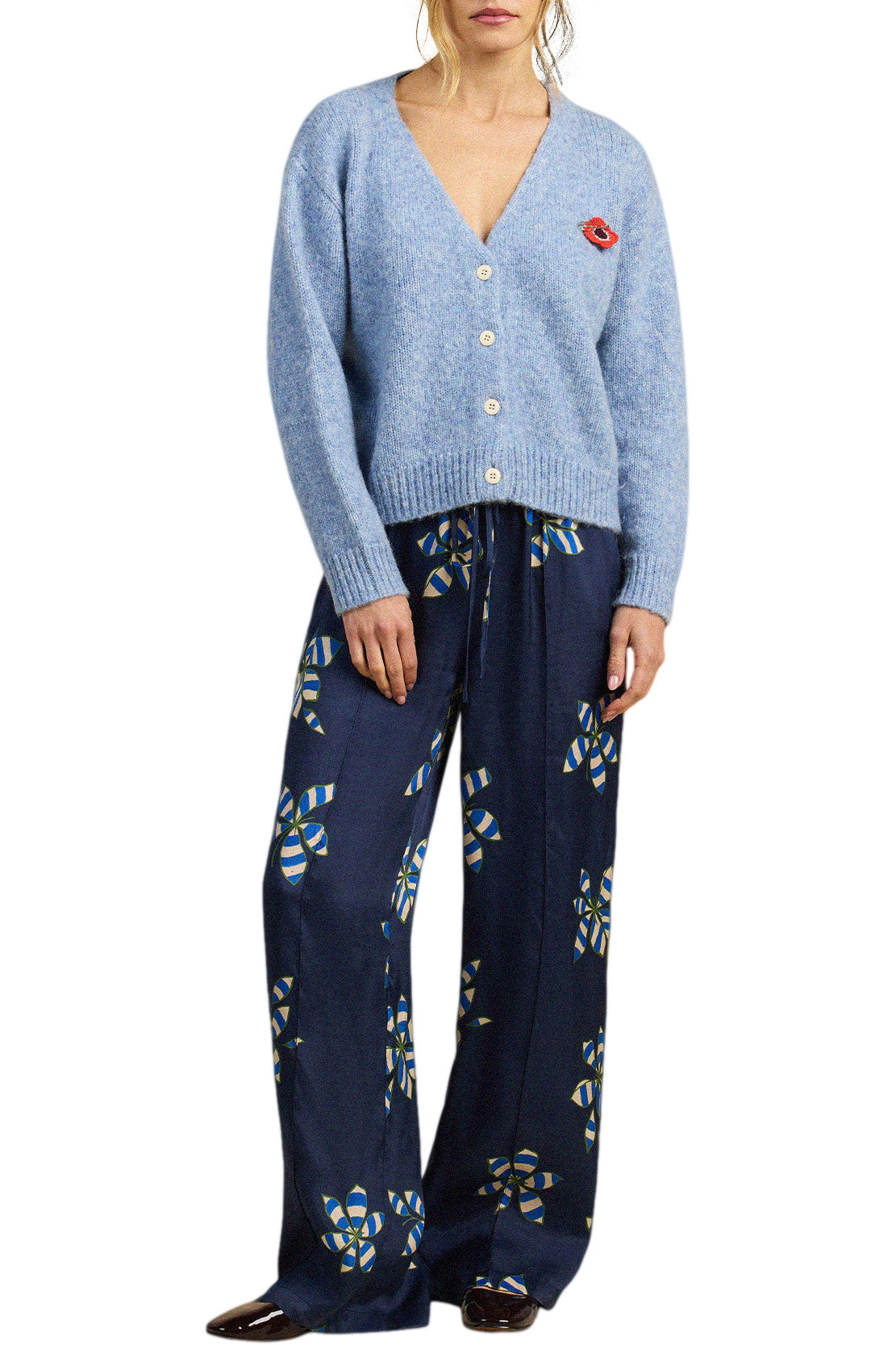 Trovata Birds of Paradis Esra Cardigan in Pewter