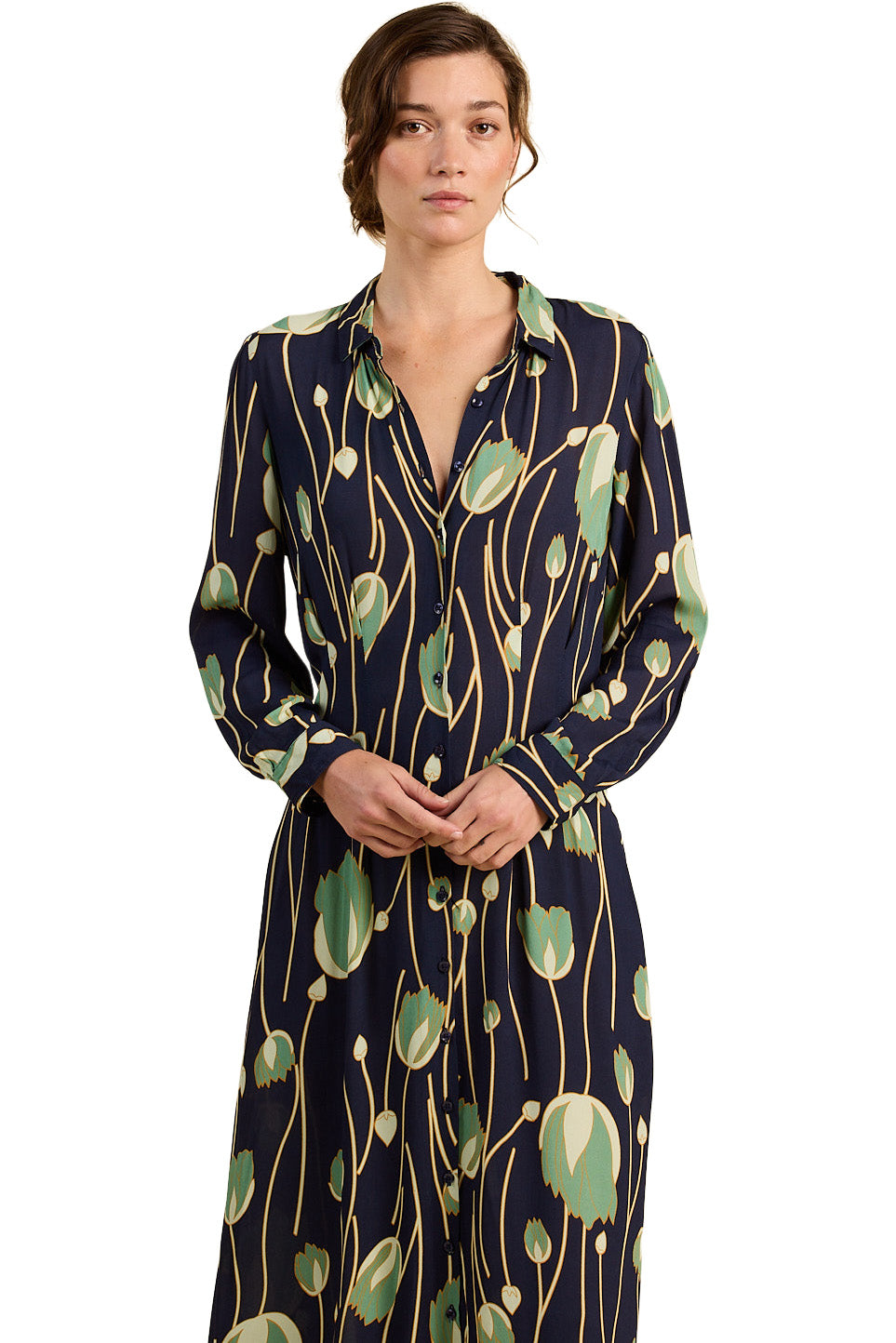 Trovata Birds of Paradis Harper Dress in Jade Tulip