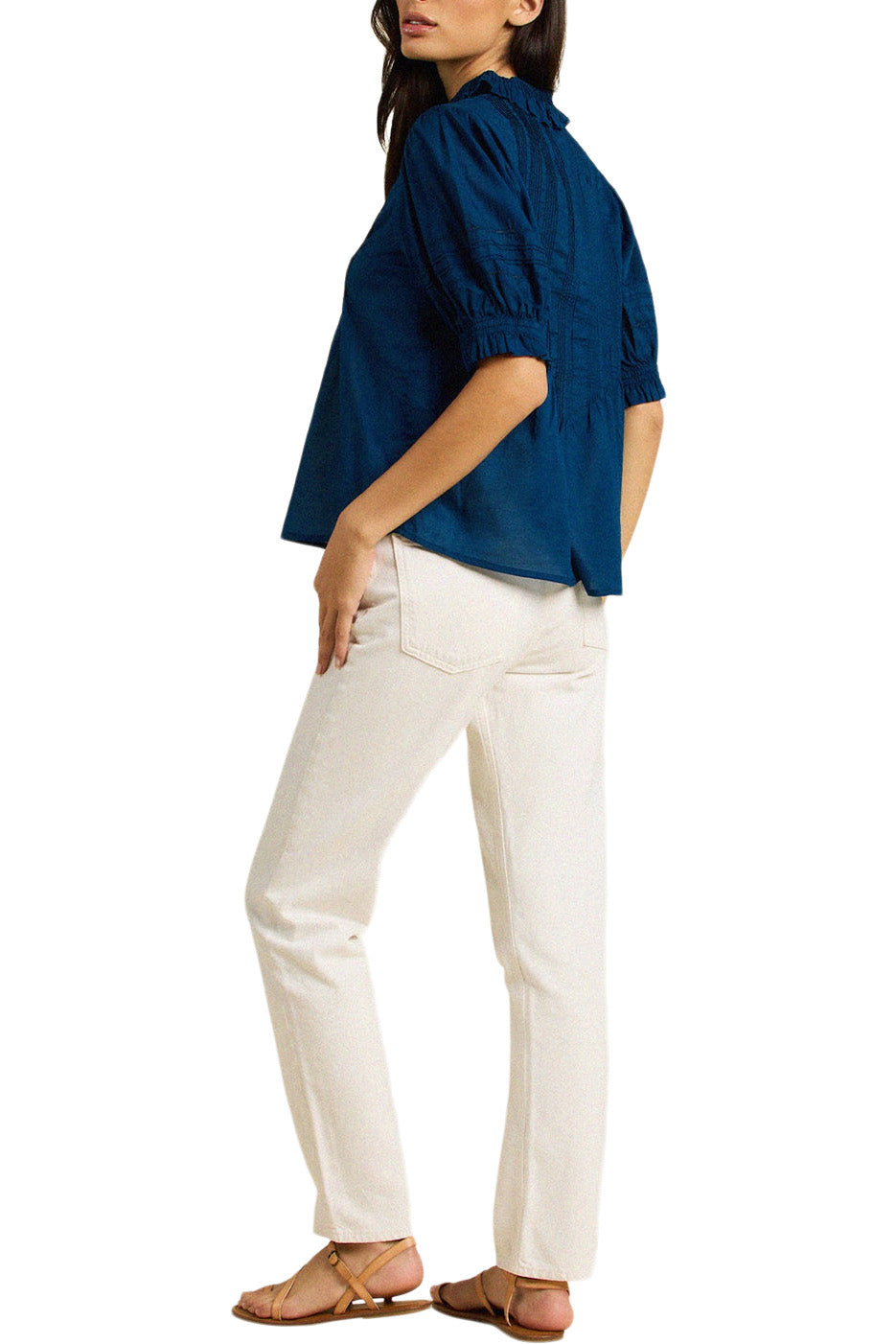 Trovata Birds of Paradis Jess Blouse in Laguna Navy