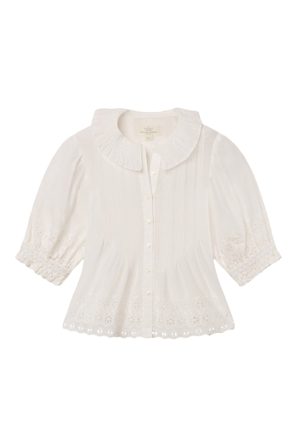Trovata Birds of Paradis Jess Blouse in White Eyelet