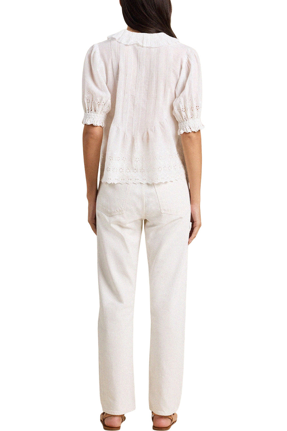 Trovata Birds of Paradis Jess Blouse in White Eyelet