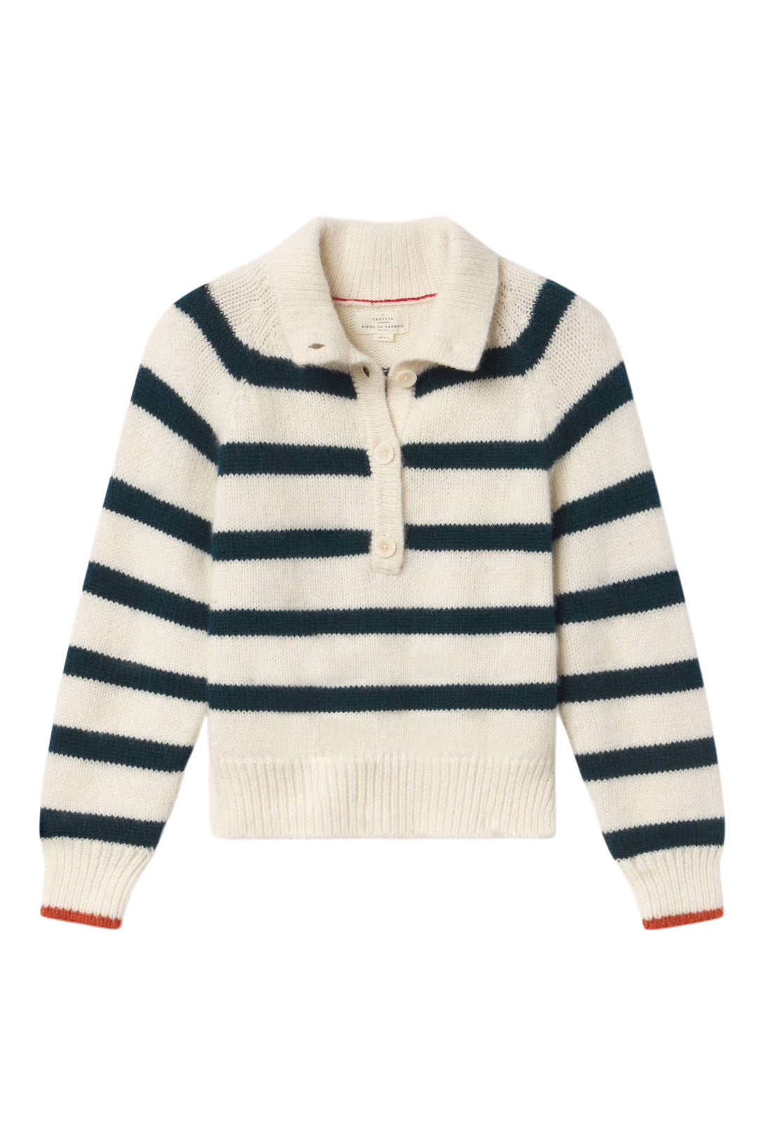 Trovata Birds of Paradis Juneau Sweater in Teal Stripe
