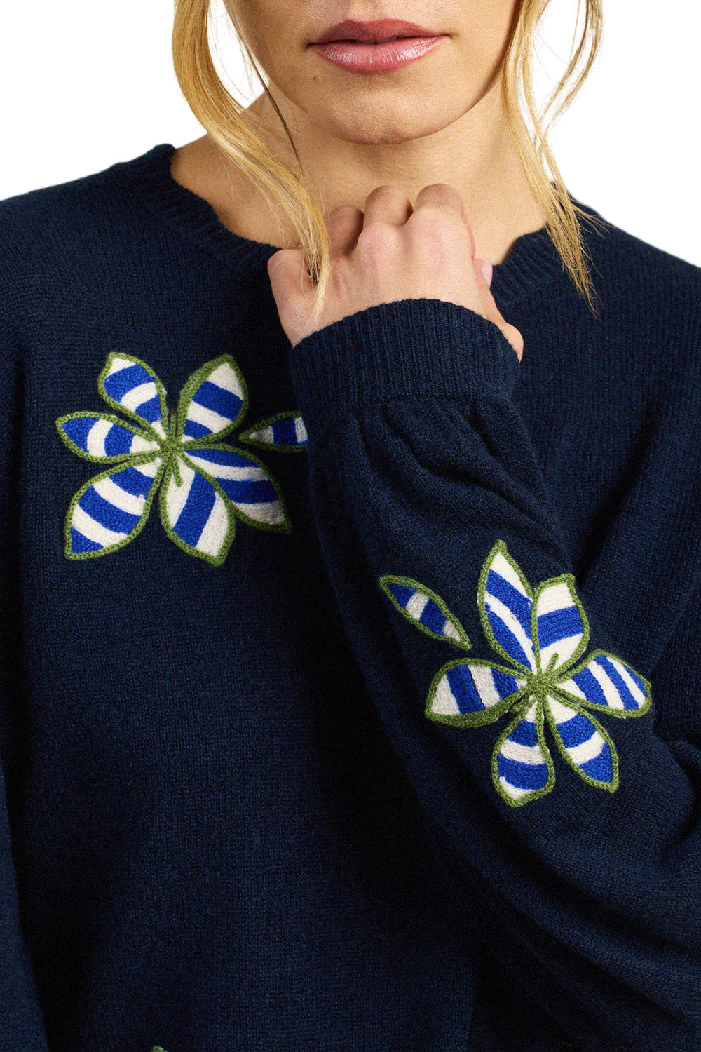 Trovata Birds of Paradis Kate Sweater in Navy