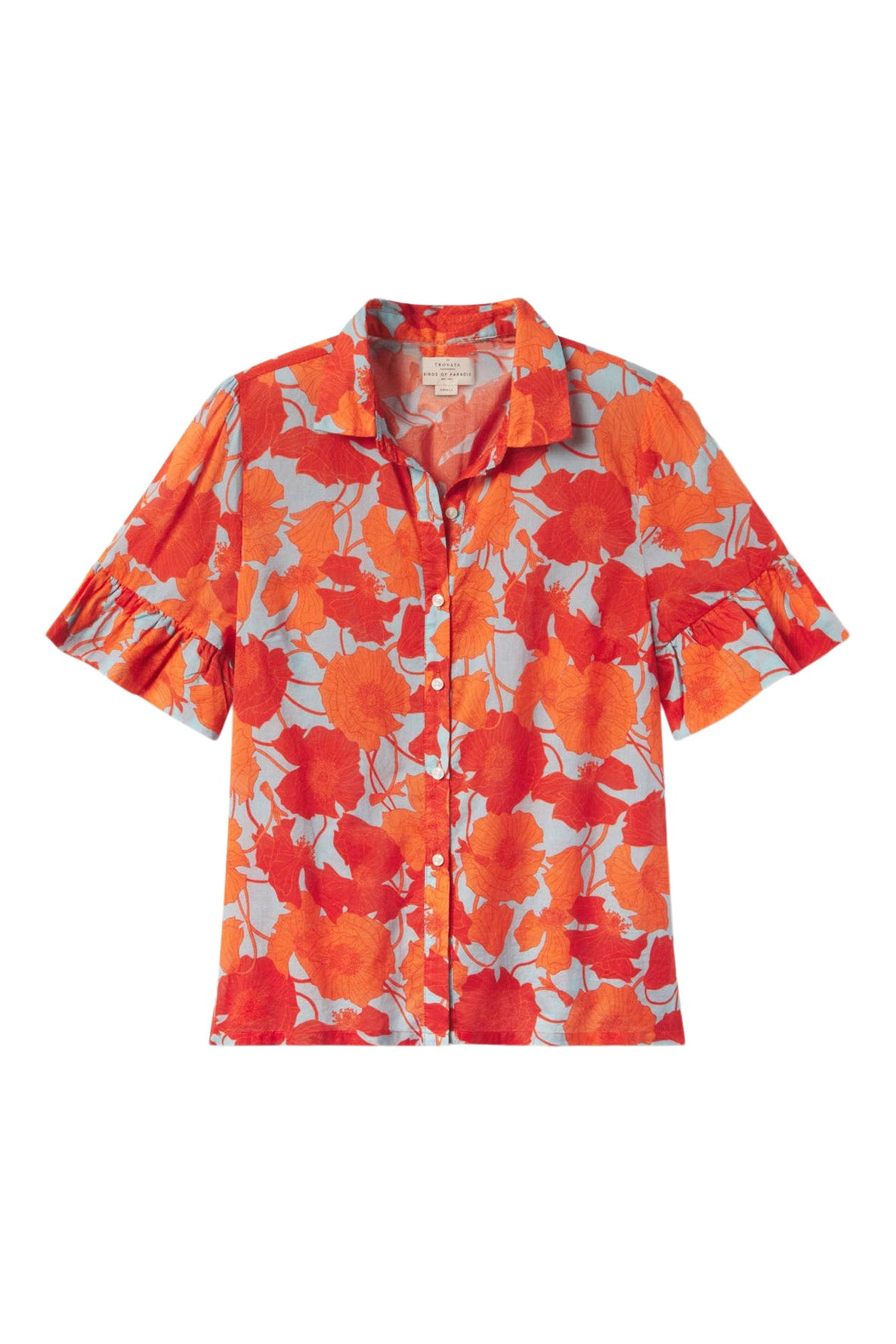 Trovata Birds of Paradis Lena Blouse in Shoreline Poppy