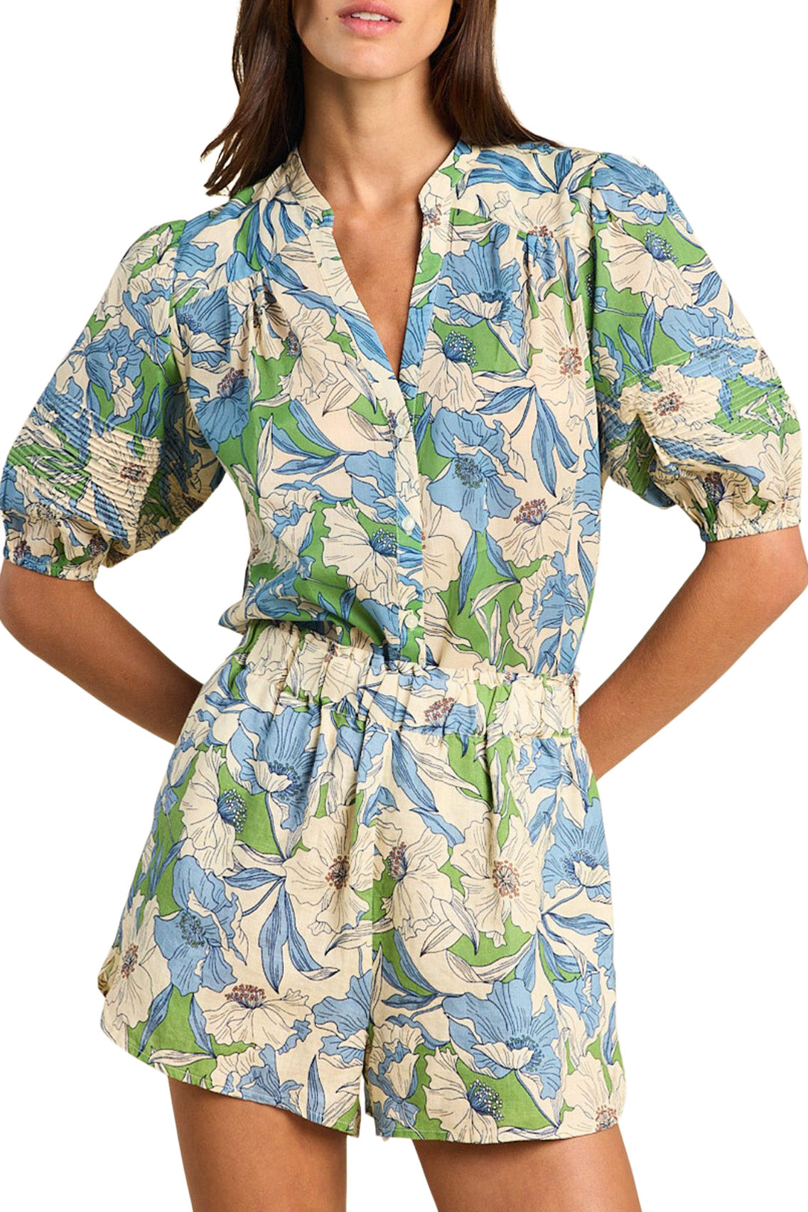 Trovata Birds of Paradis Loren Blouse in Oasis Floral