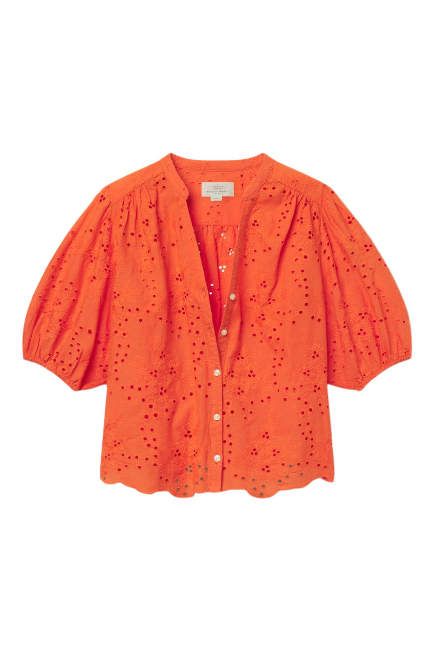Trovata Birds of Paradis Loren Blouse in Vermillion Eyelet