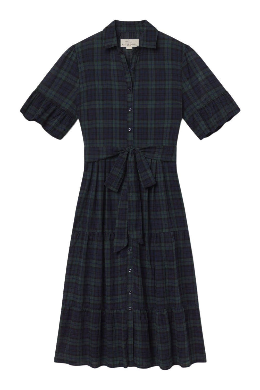 Trovata Birds of Paradis Martiana Dress in Spruce Plaid