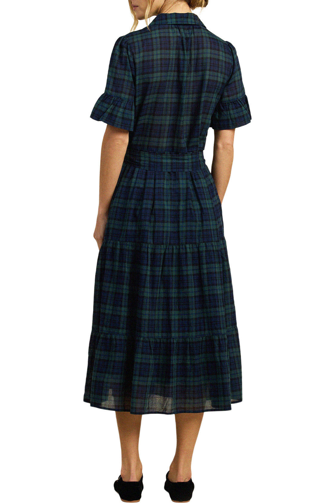 Trovata Birds of Paradis Martiana Dress in Spruce Plaid
