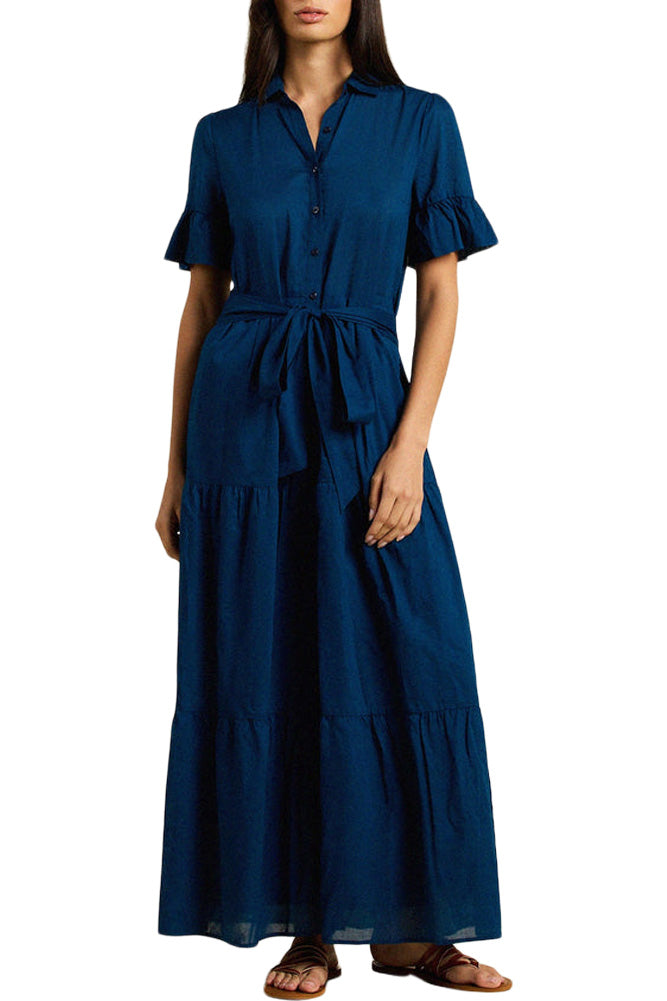 Trovata Birds of Paradis Martine Dress in Laguna Navy