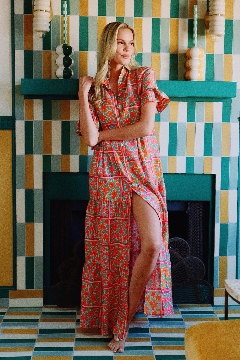 Trovata Birds of Paradis Martine Dress in Botanic Tile
