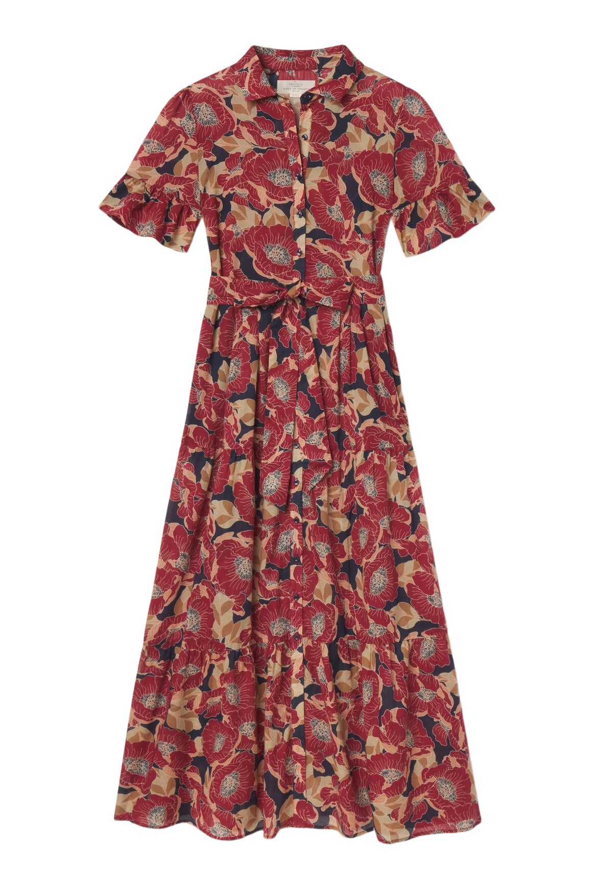 Trovata Birds of Paradis Martine Dress in Oleander Rouge