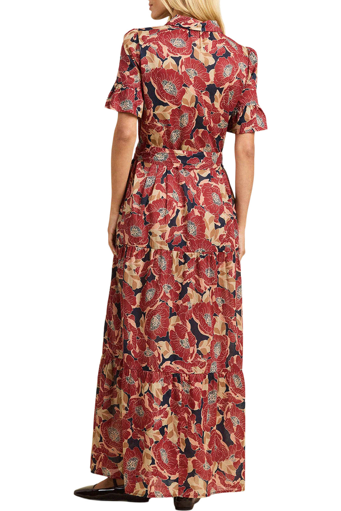 Trovata Birds of Paradis Martine Dress in Oleander Rouge