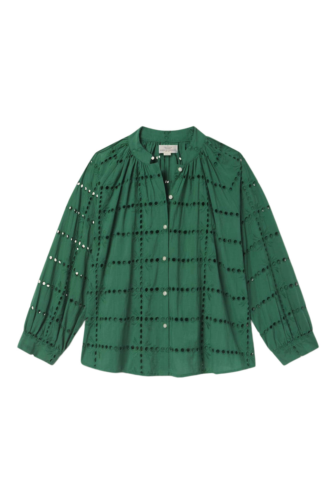 Trovata Birds of Paradis Mena Blouse  in Emerald Eyelet