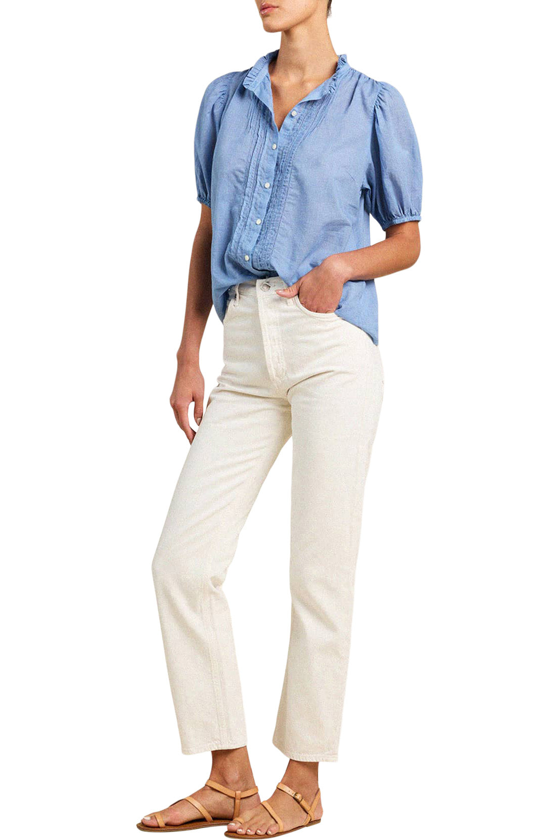 Trovata Birds of Paradis Mira Blouse in Brisa Houndstooth