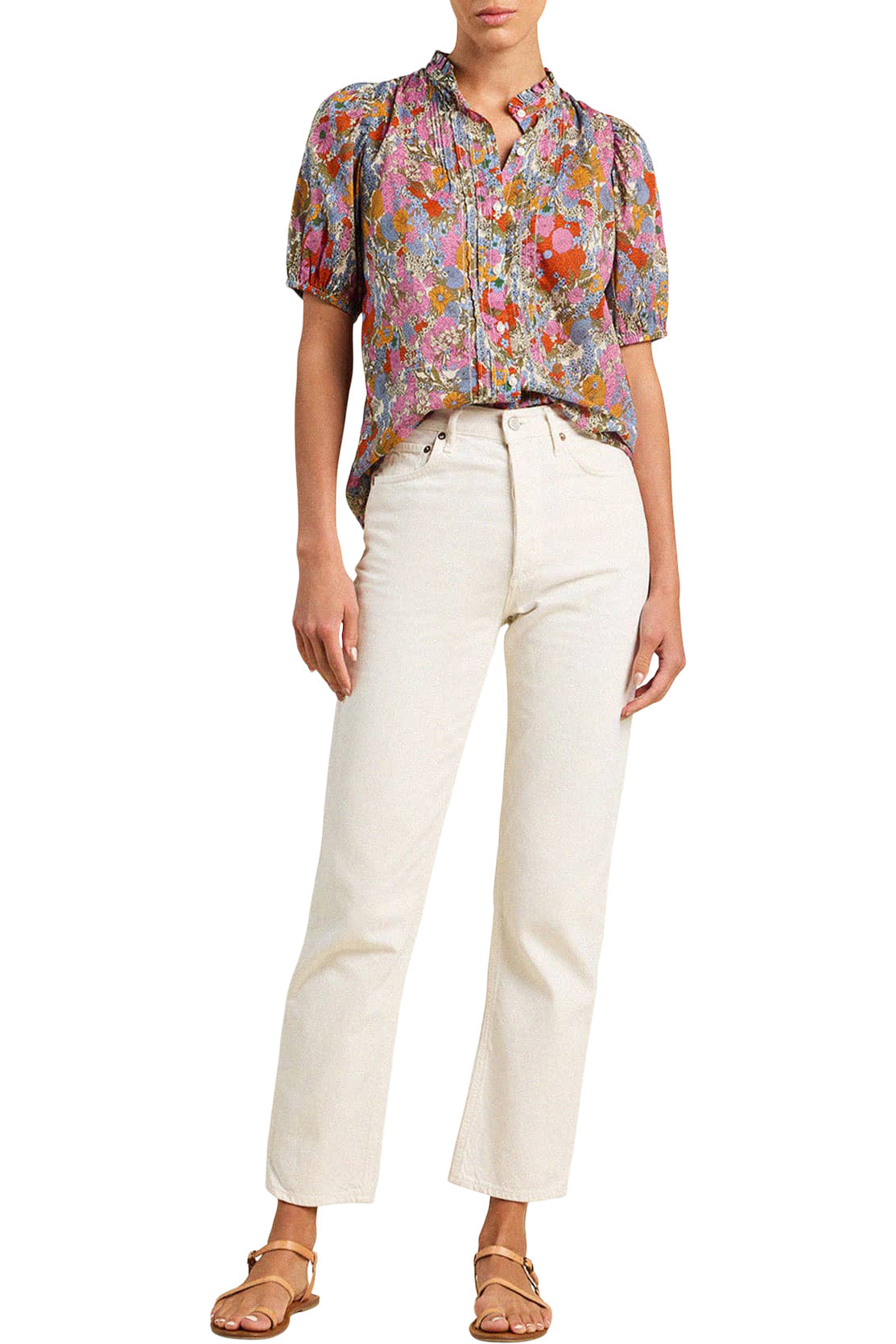 Trovata Birds of Paradis Mira Blouse in Delicate Tilia