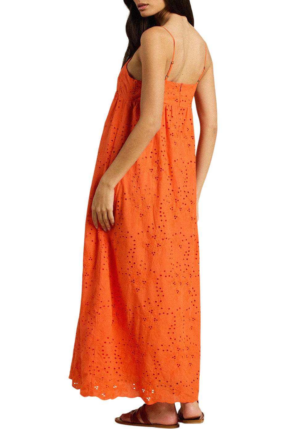 Trovata Birds of Paradis Mirela Dress in Vermillion Eyelet