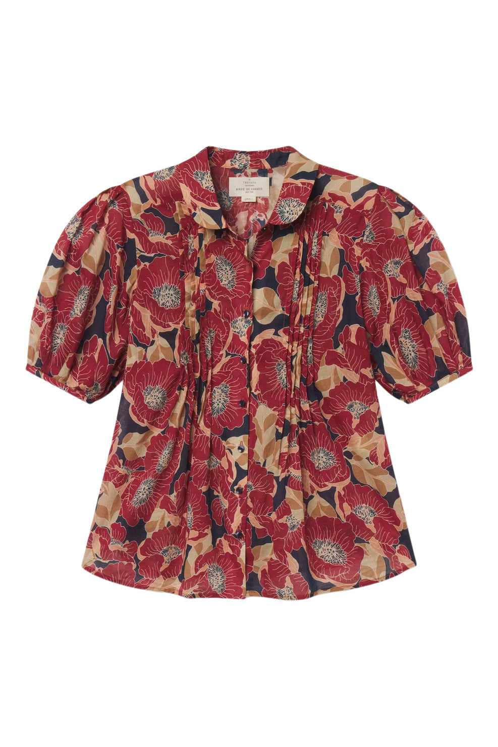 Trovata Birds of Paradis Nadine Blouse in Oleander Rouge