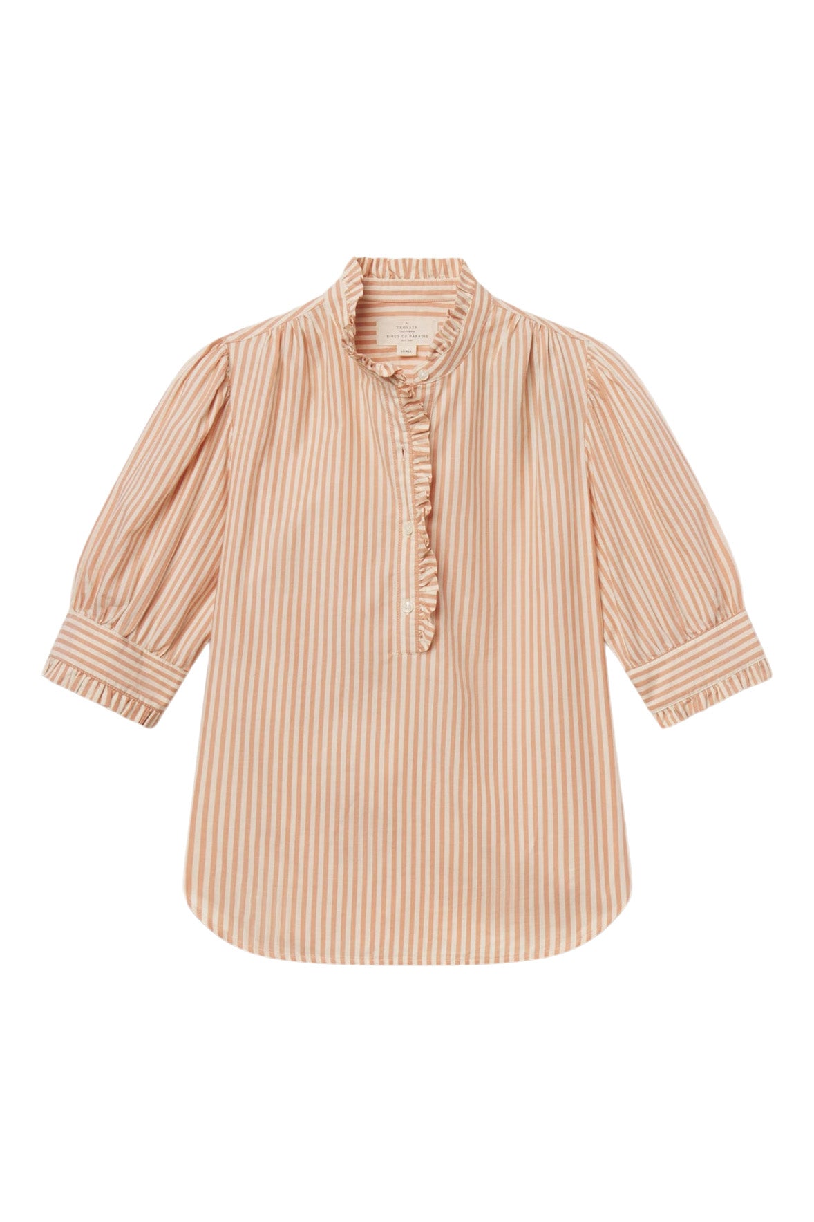 Trovata Birds of Paradis Noah Blouse in Maple Stripe