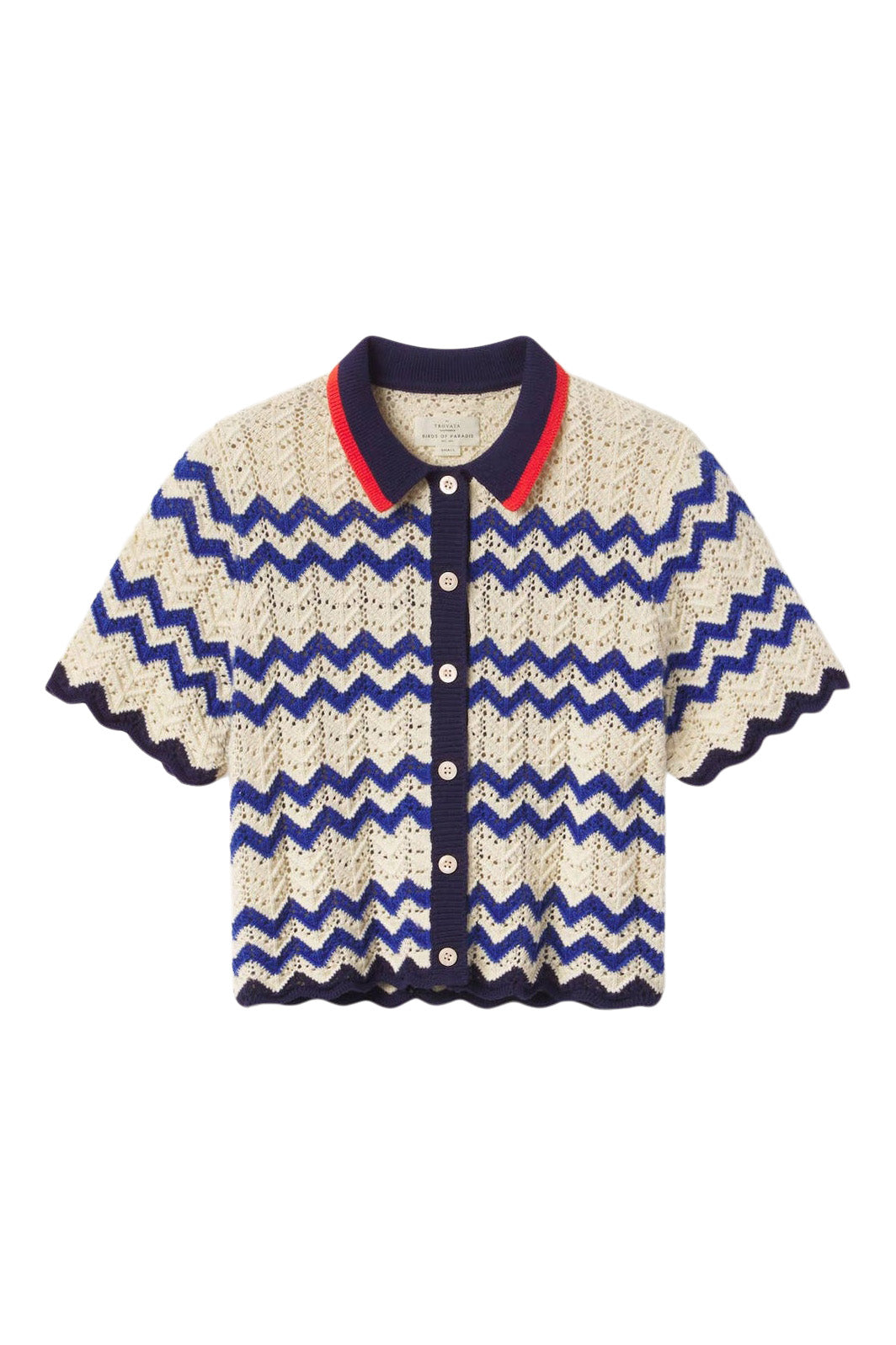 Trovata Birds of Paradis Paloma Cardigan in Blue Stripe