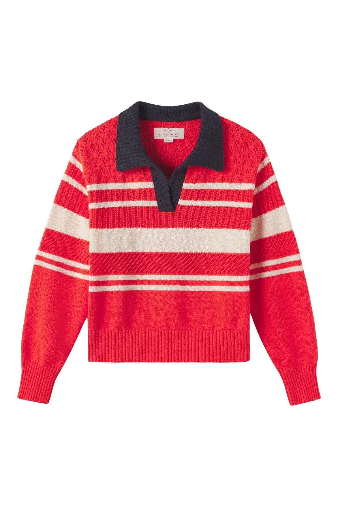 Trovata Birds of Paradis Parker Polo Sweater in Red