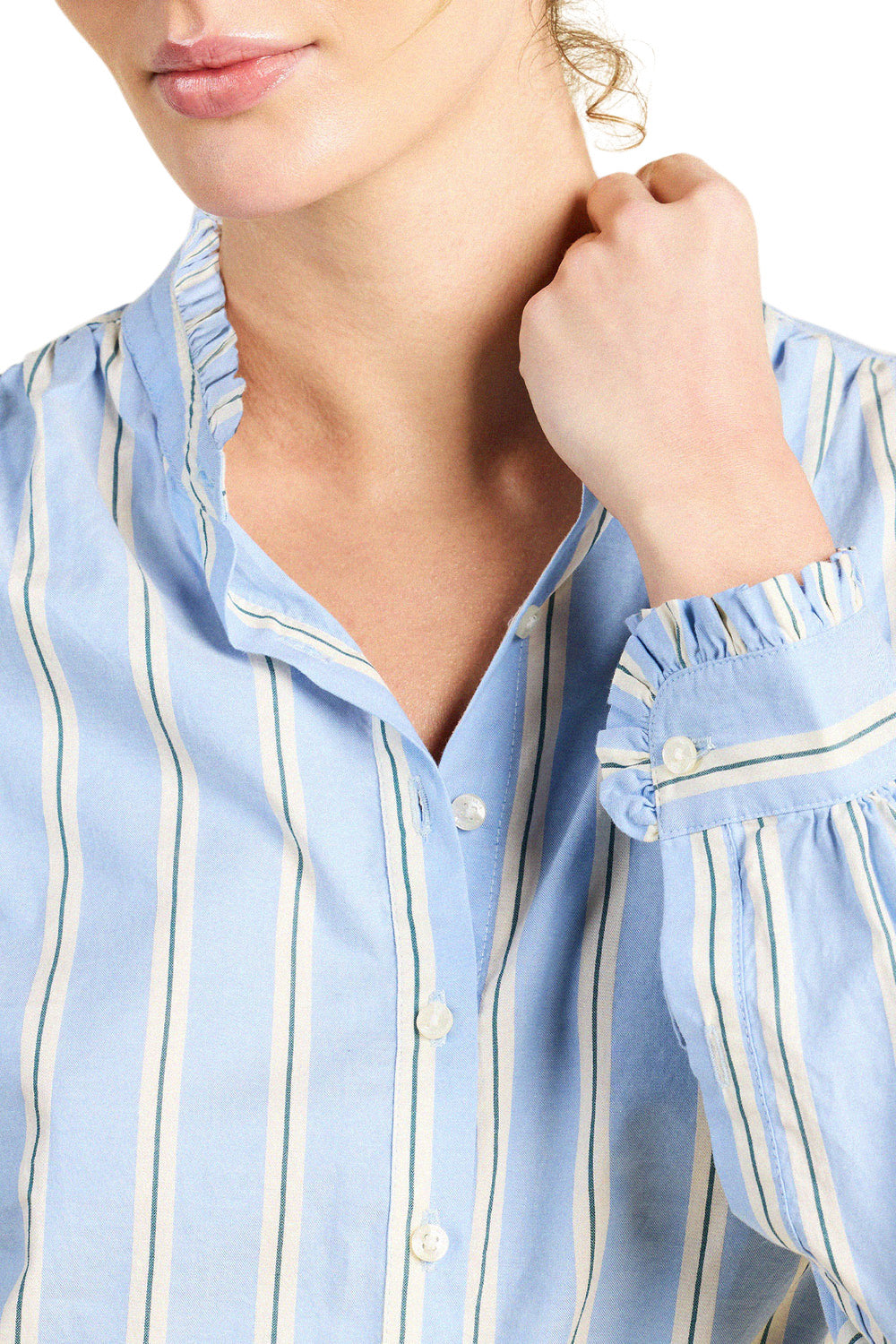 Trovata Birds of Paradis Rumi Blouse in Tahoe Stripe
