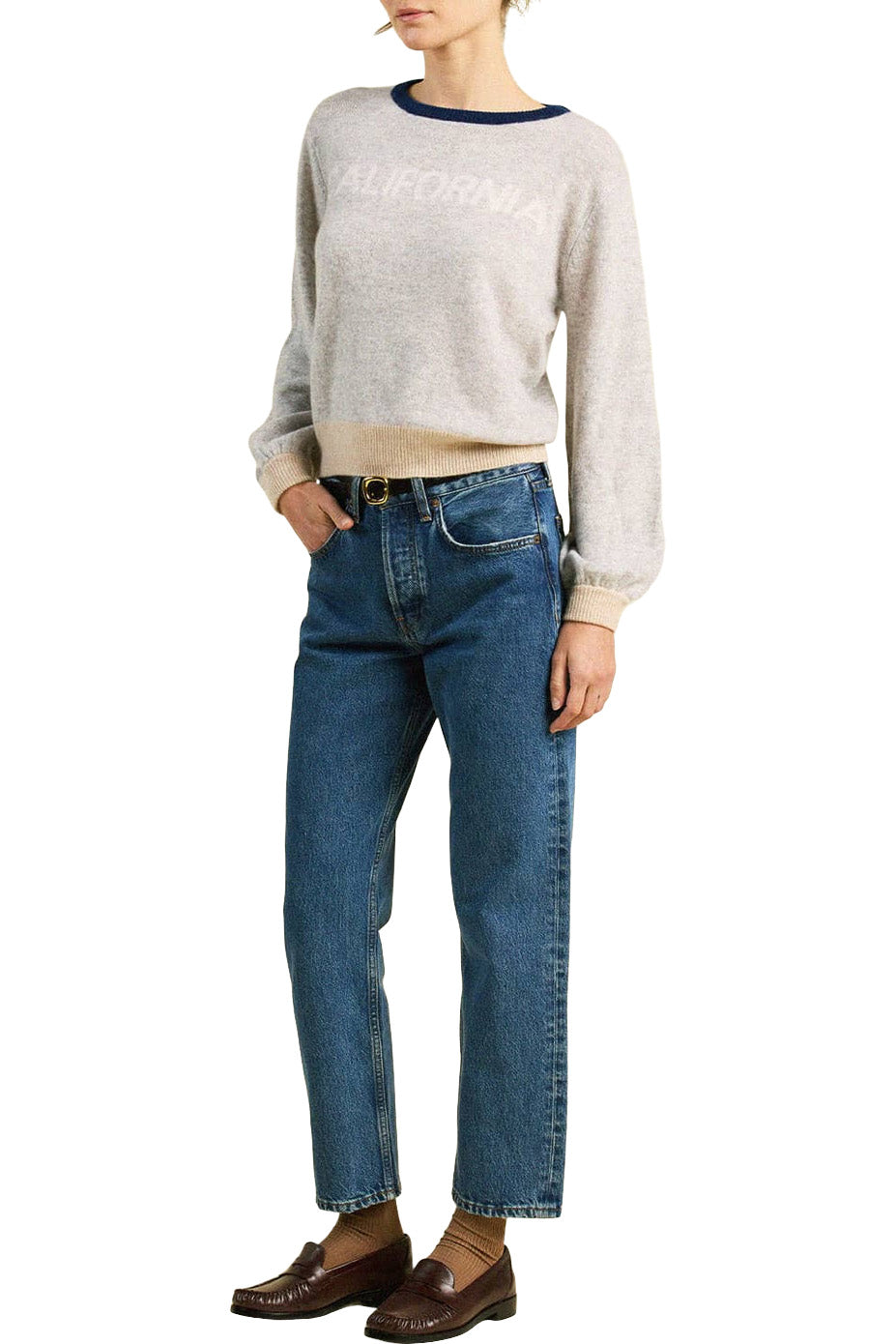 Trovata Birds of Paradis Ryann Sweater in Grey California