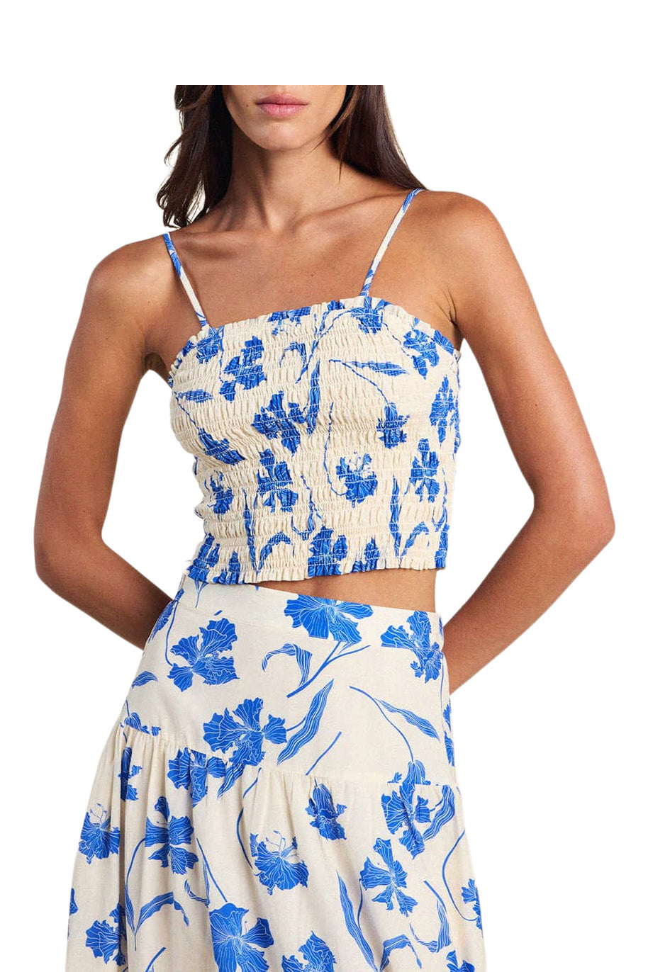 Trovata Birds of Paradis Summer Top in Blue Iris