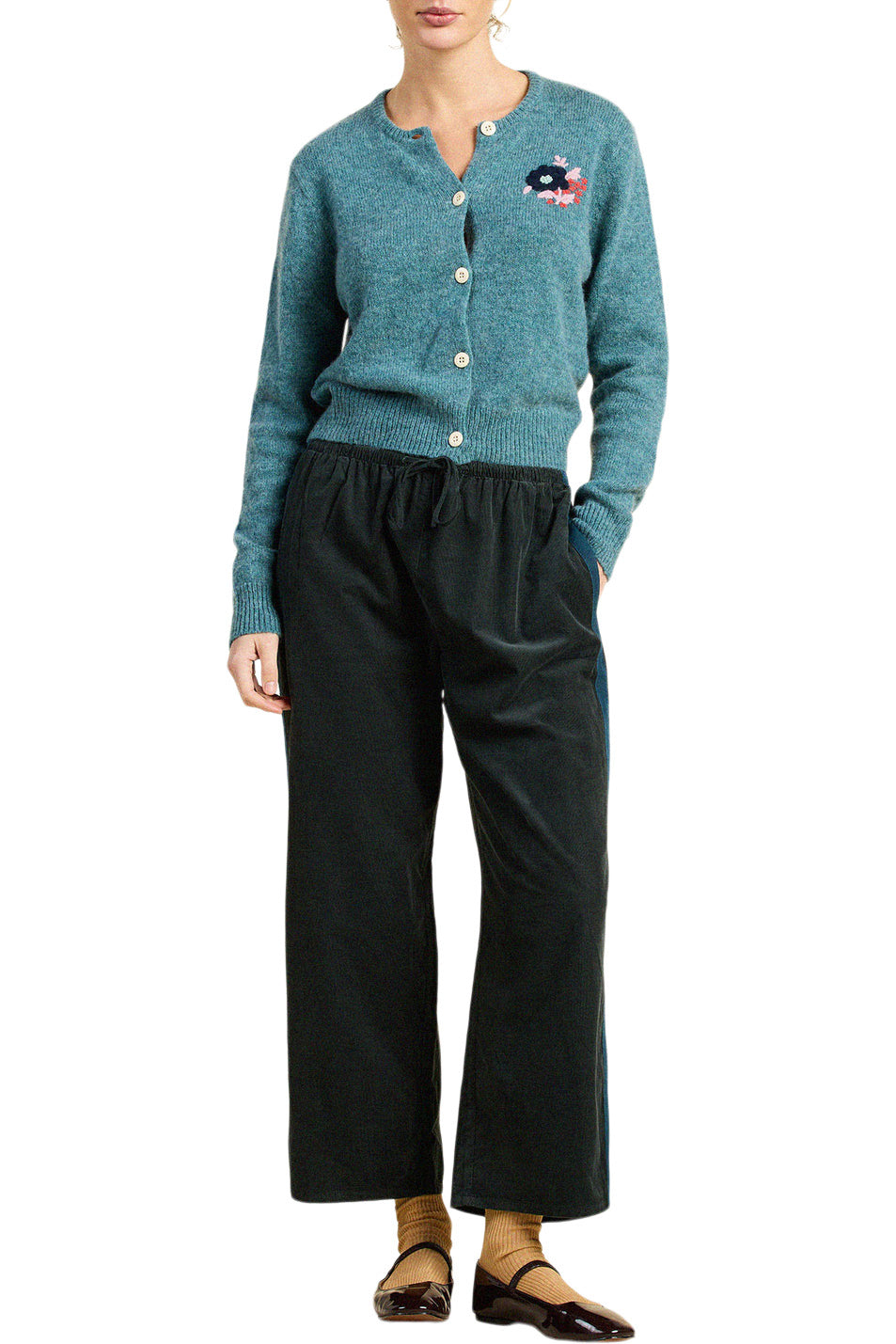 Trovata Birds of Paradis Teagan Cardigan in Teal