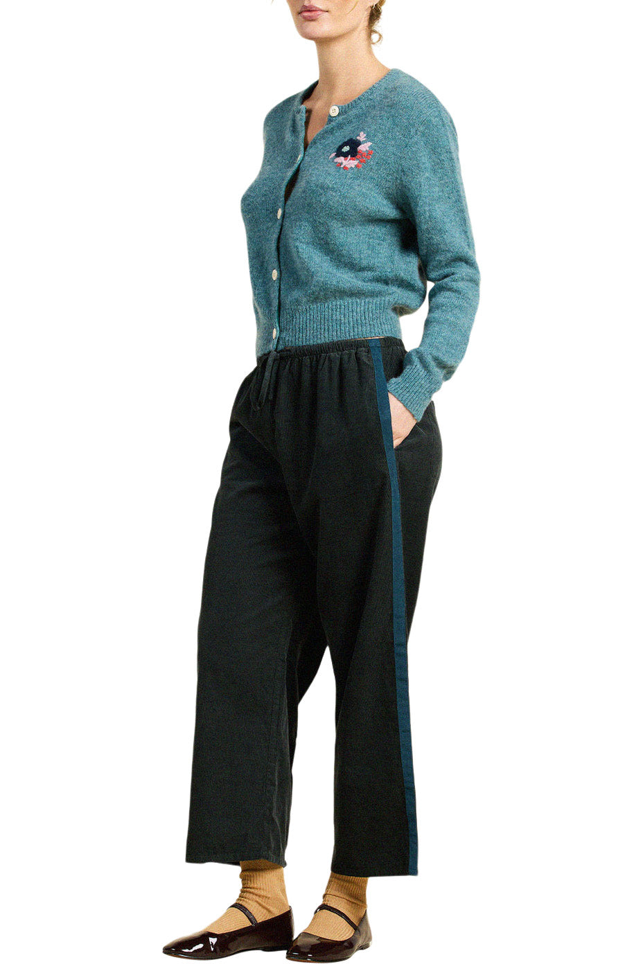 Trovata Birds of Paradis Teagan Cardigan in Teal