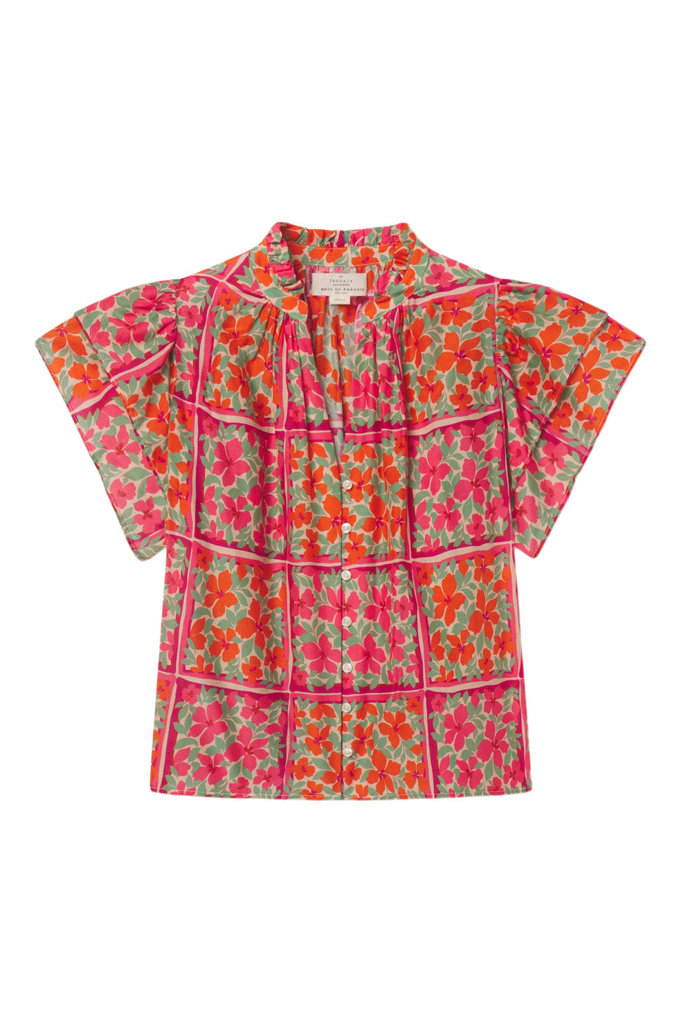 Trovata Birds of Paradis Violette Blouse in Botanic Tile