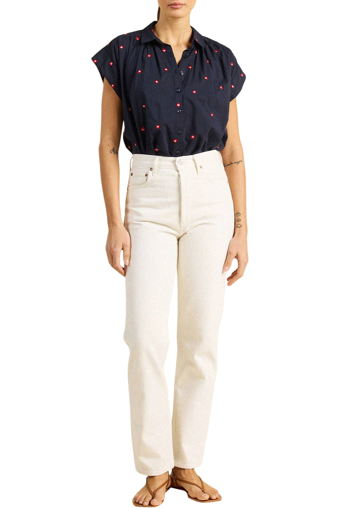 Trovata Birds of Paradise Della Shirt in Daisy Dot