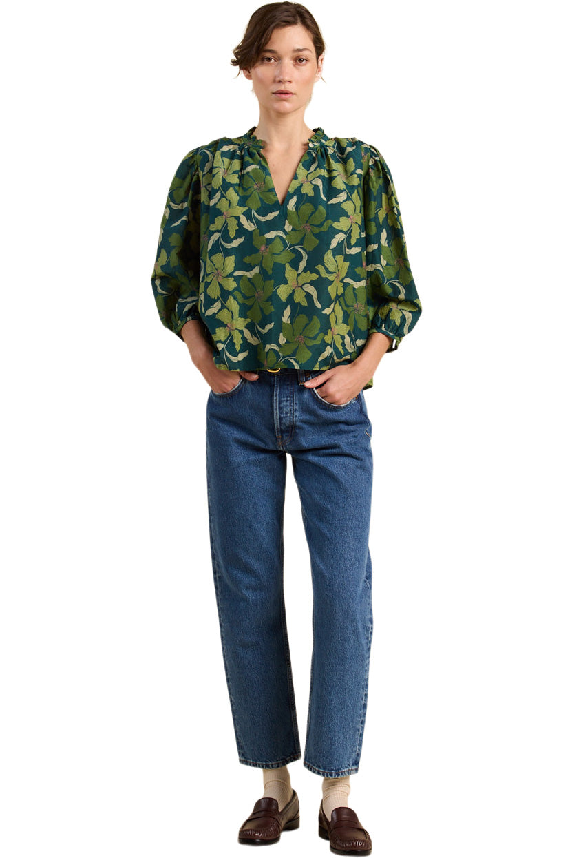 Trovata Birds of Paradise Orly Blouse in Green Canopy