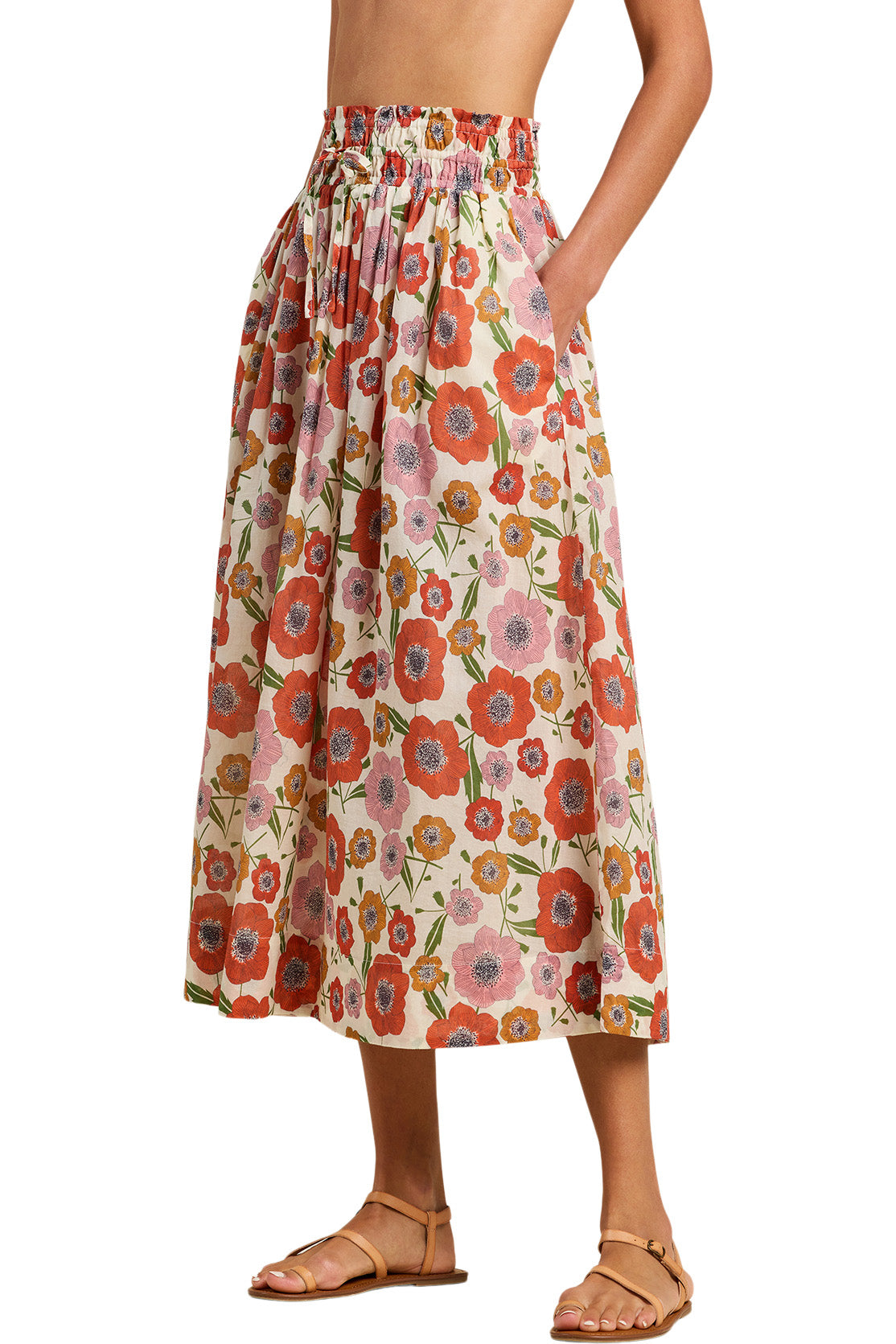 Trovata Birds of Paradis Bianca Skirt in Poppy Costa