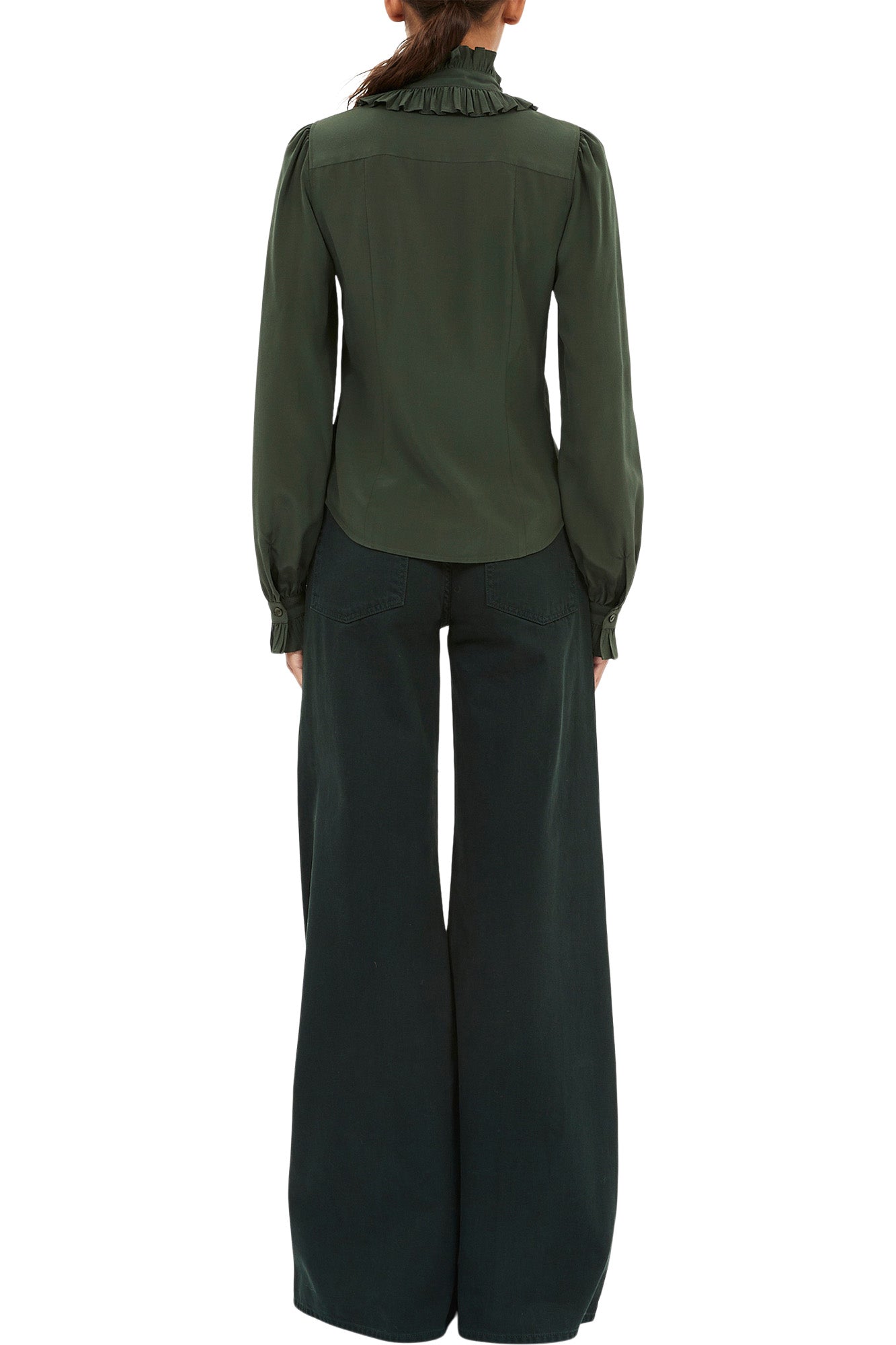 Ulla Johnson Catroux Silk Blouse in Cypress