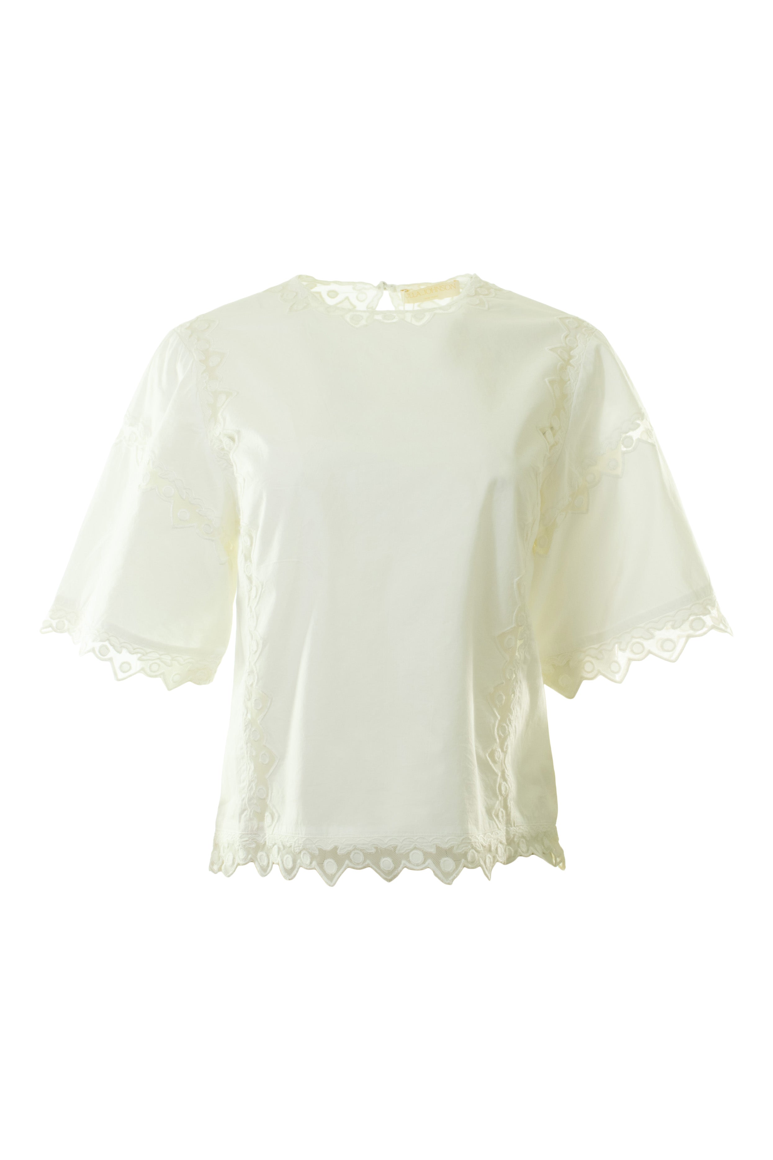 Ulla Johnson Kai Short Sleeve Top in Pristine