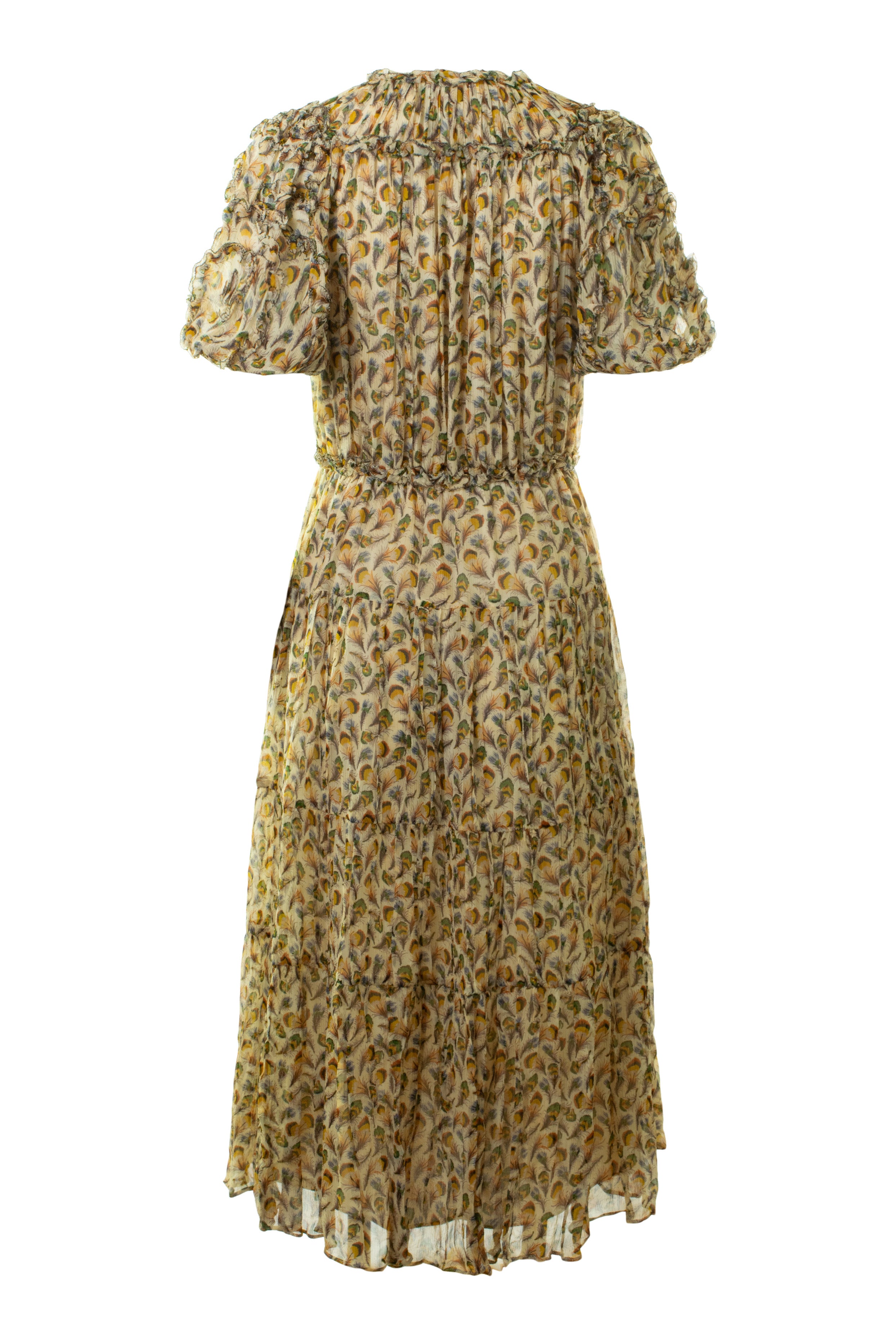 Ulla Johnson Nan Silk Short Sleeve Midi Dress in Swan