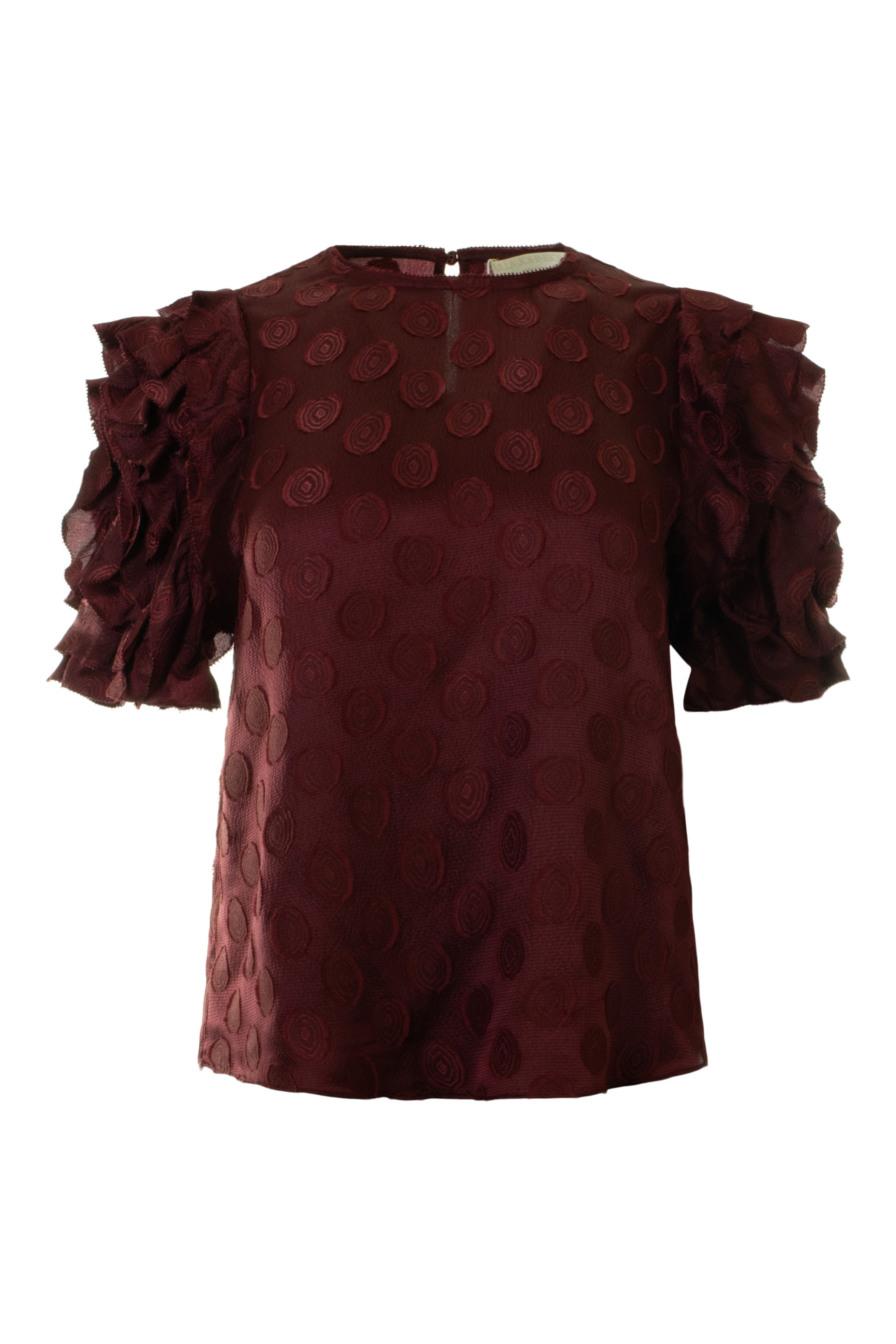 Ulla Johnson Opal Puff Sleeve Top in Claret