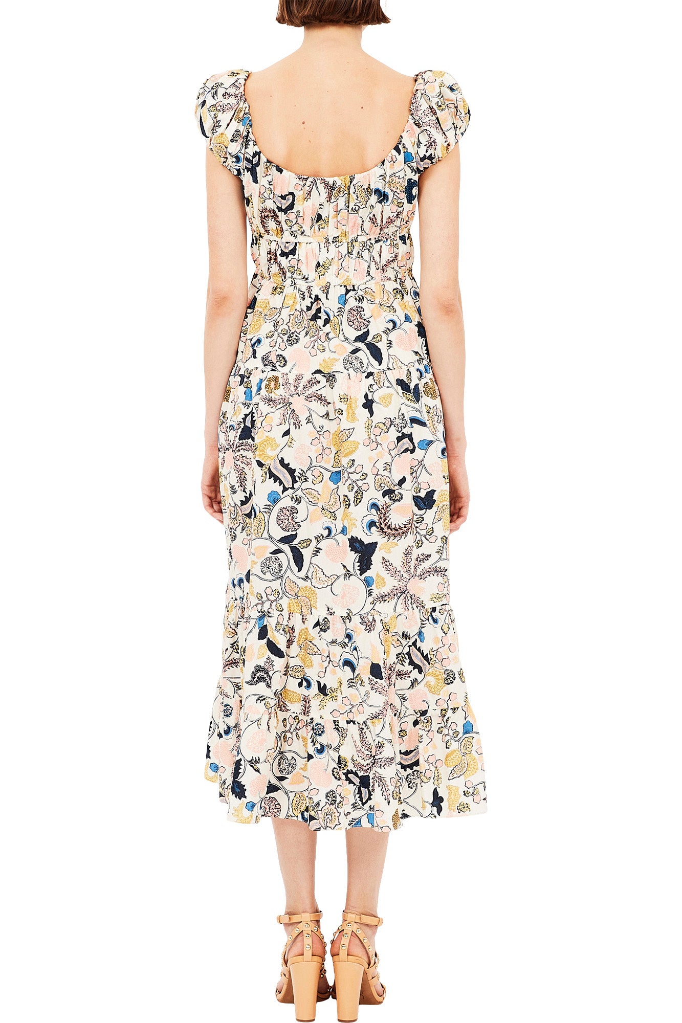 Ulla Johnson Paloma Cap Sleeve Midi Dress in Magnolia