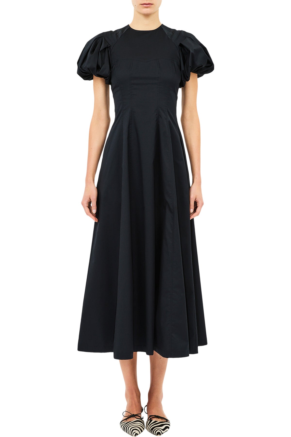 Ulla Johnson Petra Puff Sleeve Dress in Noir