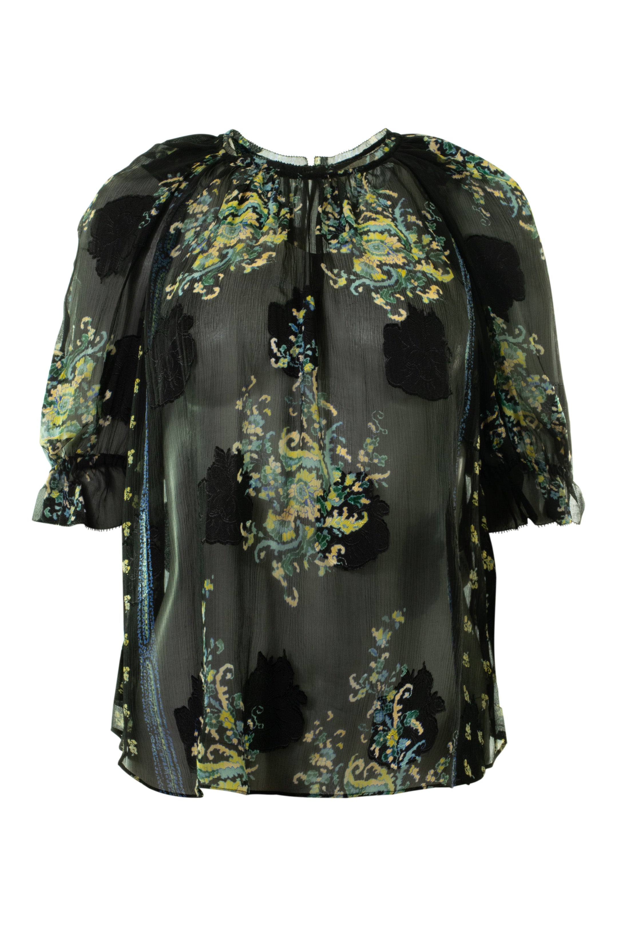 Ulla Johnson Pippa Short Sleeve Blouse in Twilight