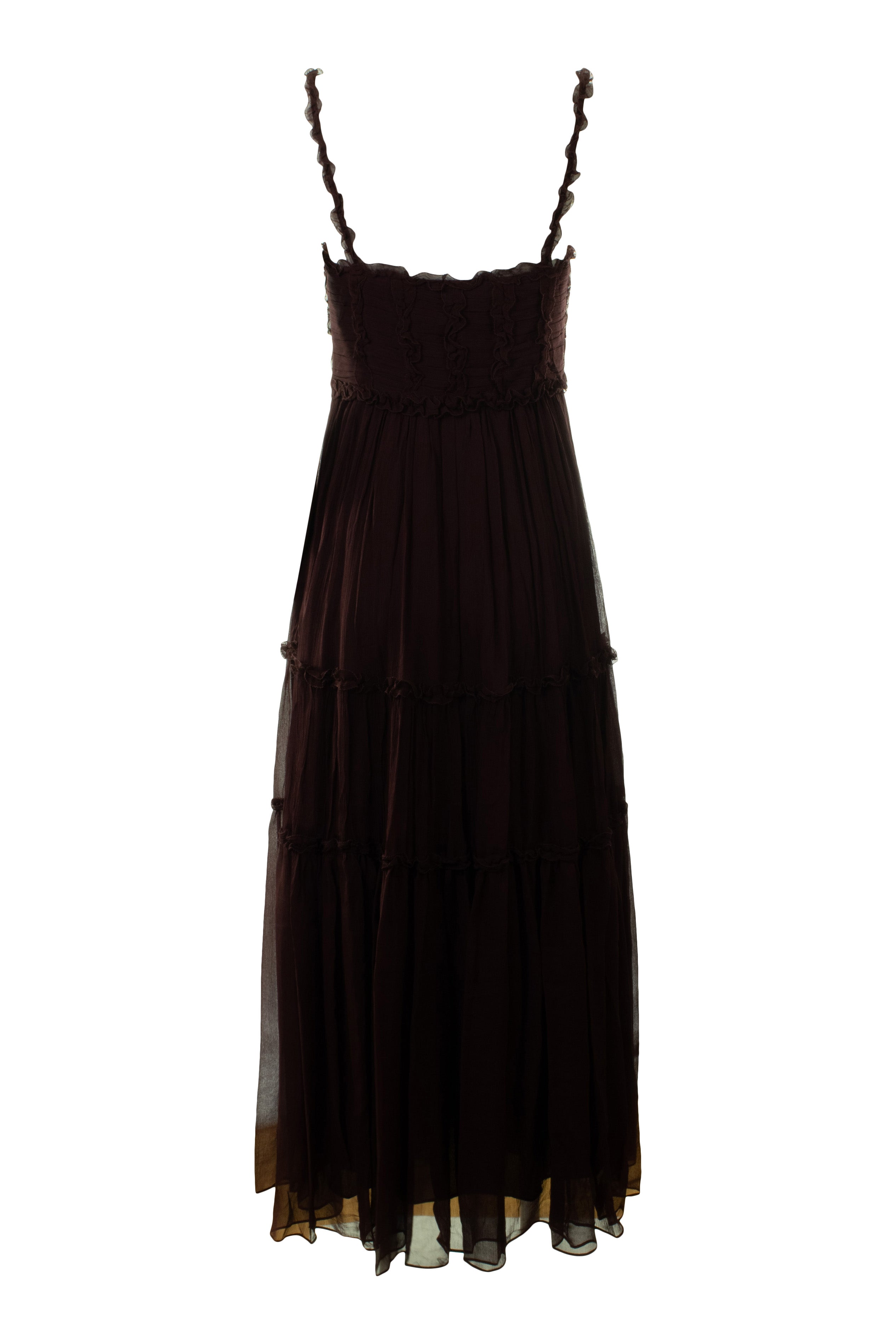 Ulla Johnson Talitha Silk Smocked Cami Midi Dress in Mahogany
